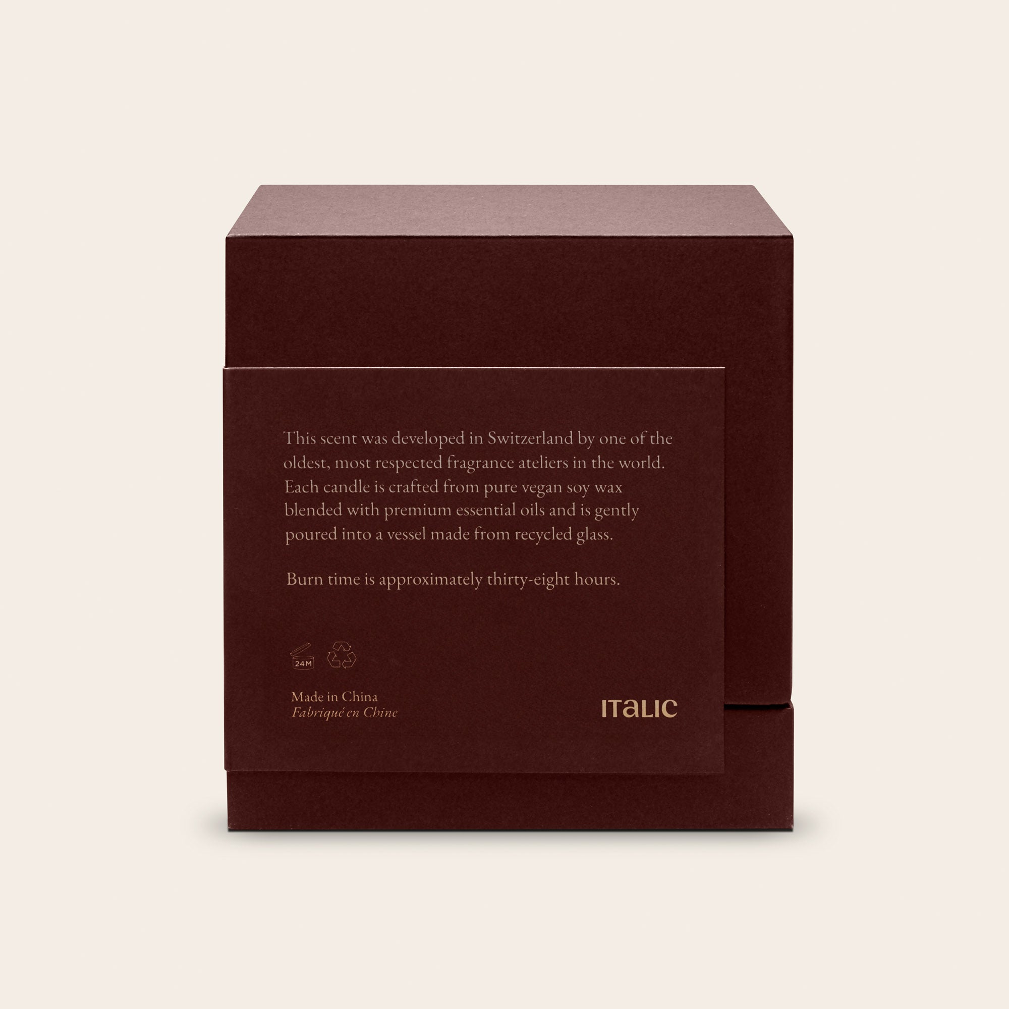 Bougie en verre parfumée Noir Swiss